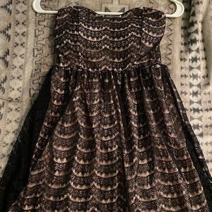 Wet seal pink and black lace dress